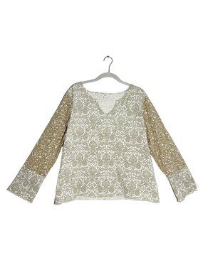 J.Jill Women's Paisley Floral Long Sleeve Pullover Top  - Sz XL